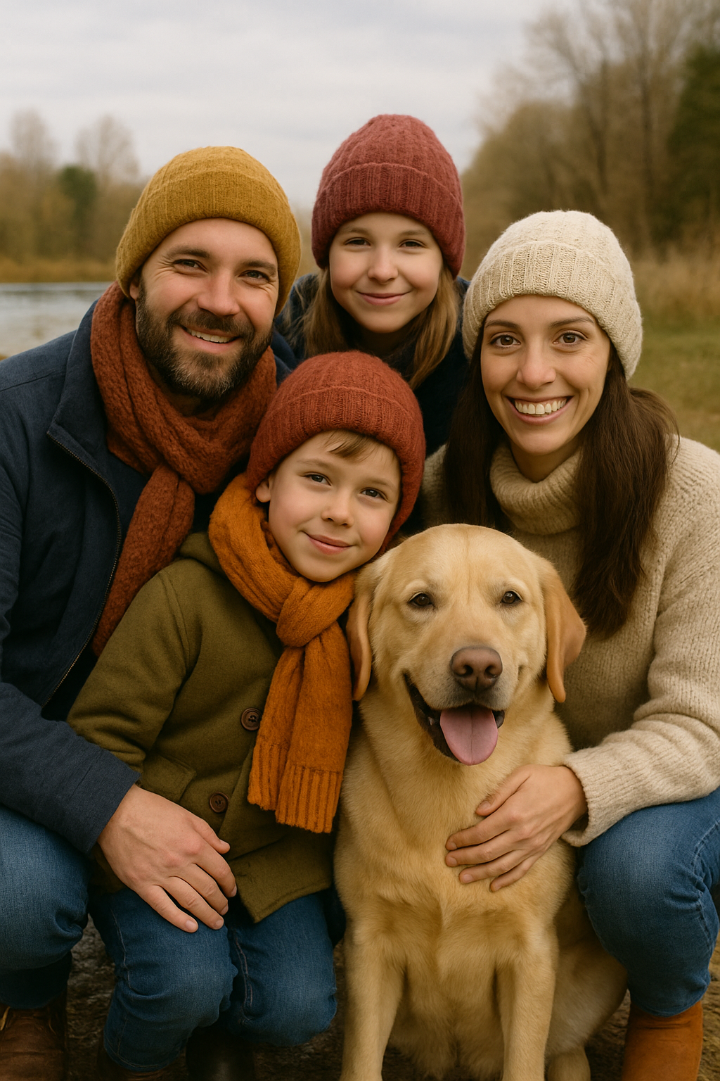 Original family with dog photo